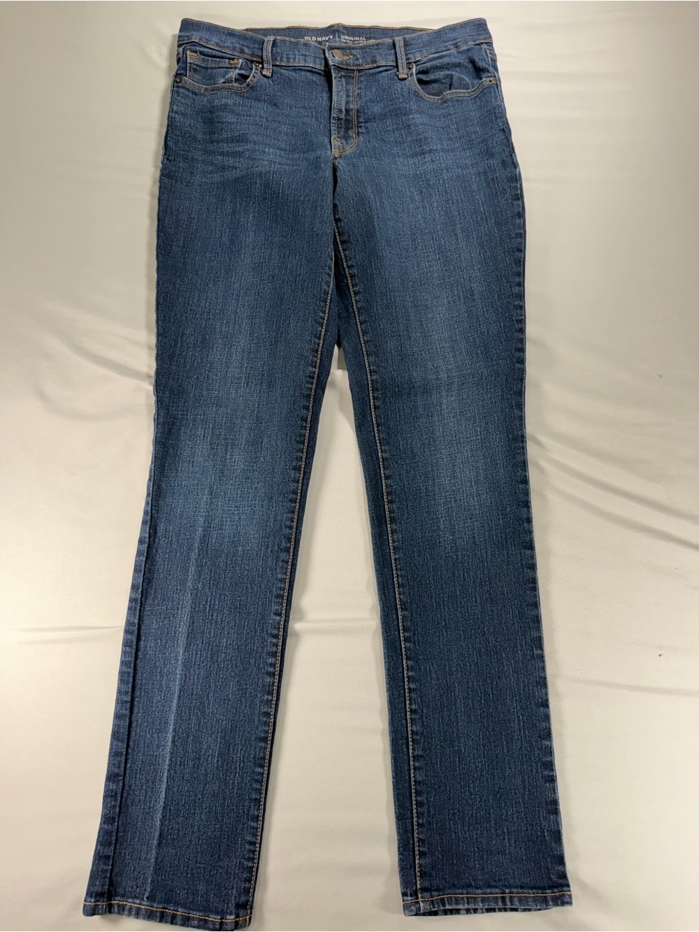 Old Navy Womens Jeans Size 8 Long Straight Mid Rise Medium Wash Denim Blue #1115